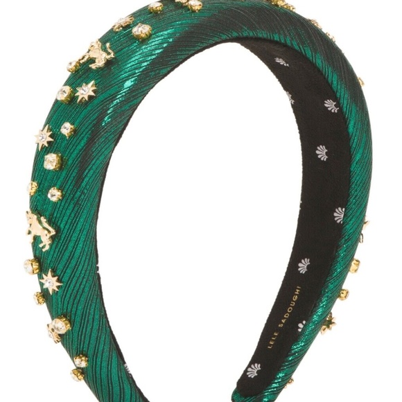 Lele Sadoughi Zodiac Taurus Alice Headband Emerald Green NWT wicked - Picture 4 of 8